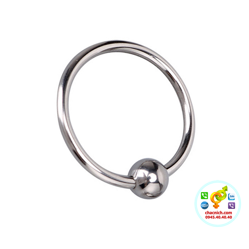Khoen đeo đầu khấc dương vật inox 1 bi bền chắc, tăng khoái cảm