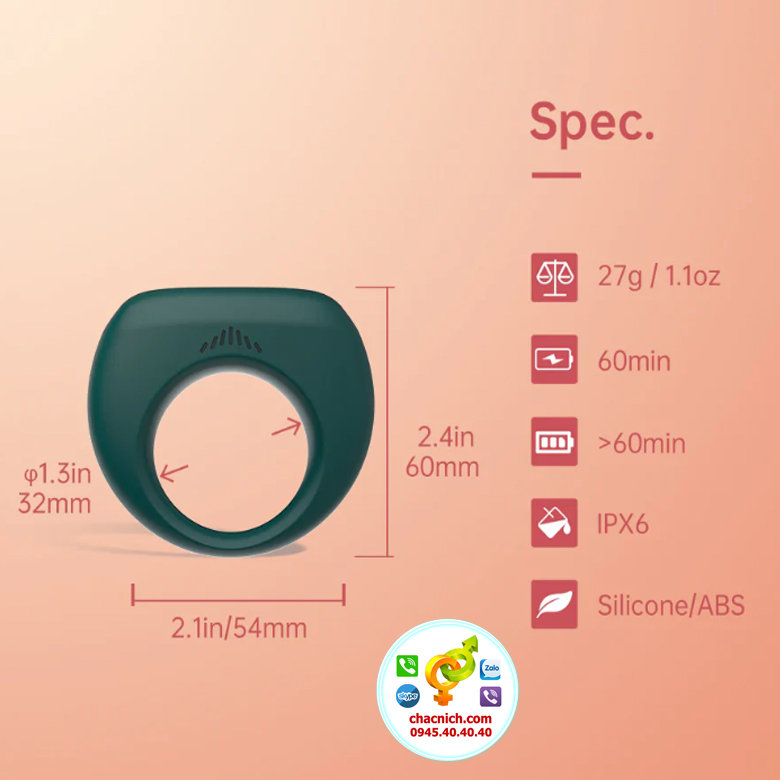 Vòng rung Magic Dante II 10 chế độ điều khiển qua App silicon cao cấp