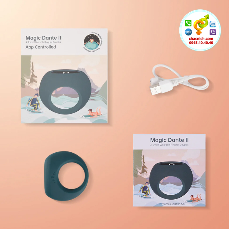 Vòng rung Magic Dante II 10 chế độ điều khiển qua App silicon cao cấp