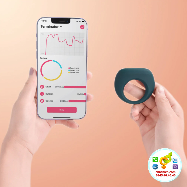 Vòng rung Magic Dante II 10 chế độ điều khiển qua App silicon cao cấp