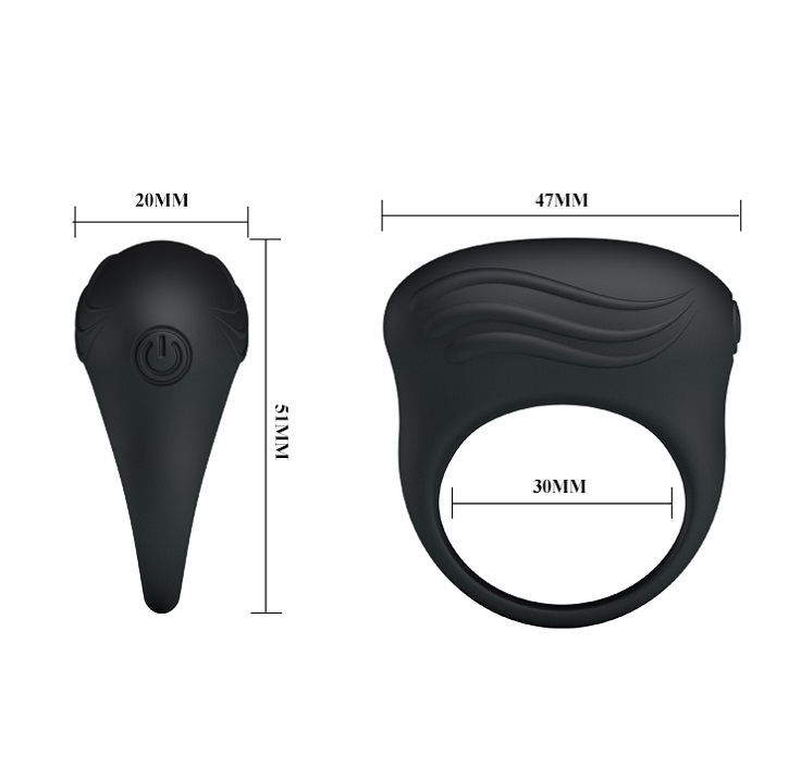 Vòng rung PrettyLove cao cấp thay pin co giãn tăng khoái cảm nam giới dễ dùng