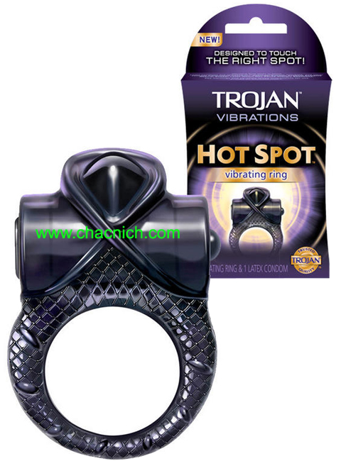Nhẫn rung Trojan Hot Spot cao cấp rung đa chế độ co giãn