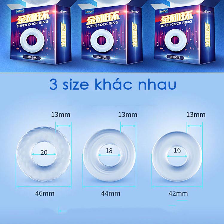 Vòng đeo chống xuất tinh Leten cao cấp trơn vằn lượn sóng