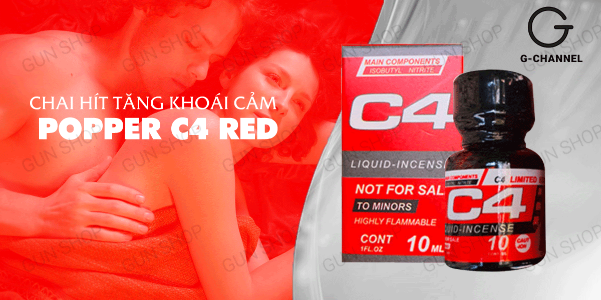  Kho sỉ Chai hít tăng khoái cảm Popper C4 Red - Chai 10ml chính hãng