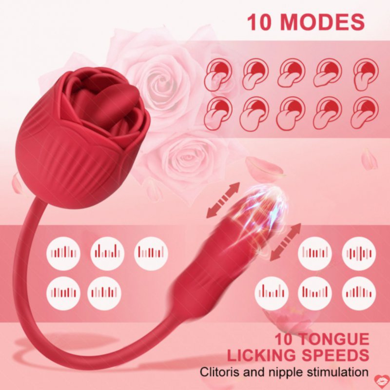 Trứng rung hoa hồng rung thụt lưỡi liếm massage điểm G cực đã 