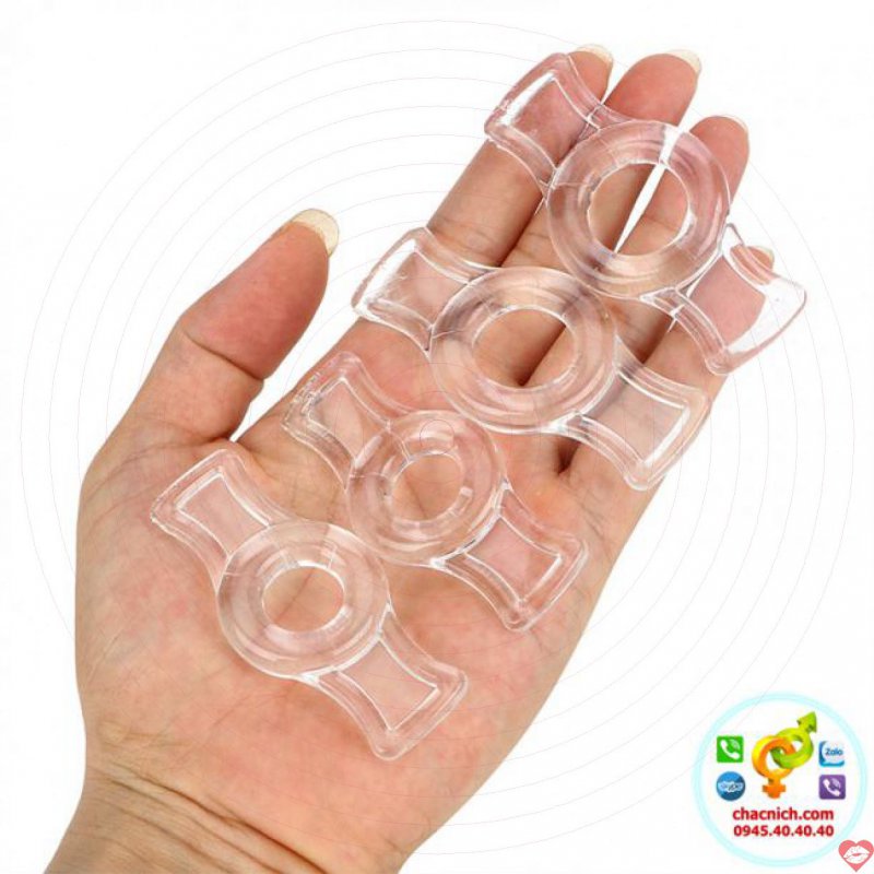 Bộ 4 vòng cockring silicone giúp cương cứng tăng khoái cảm nam giới 