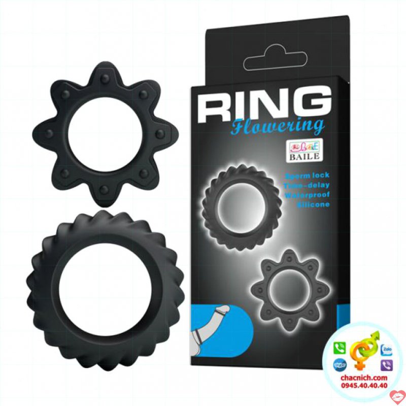 Bộ 2 vòng Cockrings flowering tăng cương cứng lâu bền cho nam 