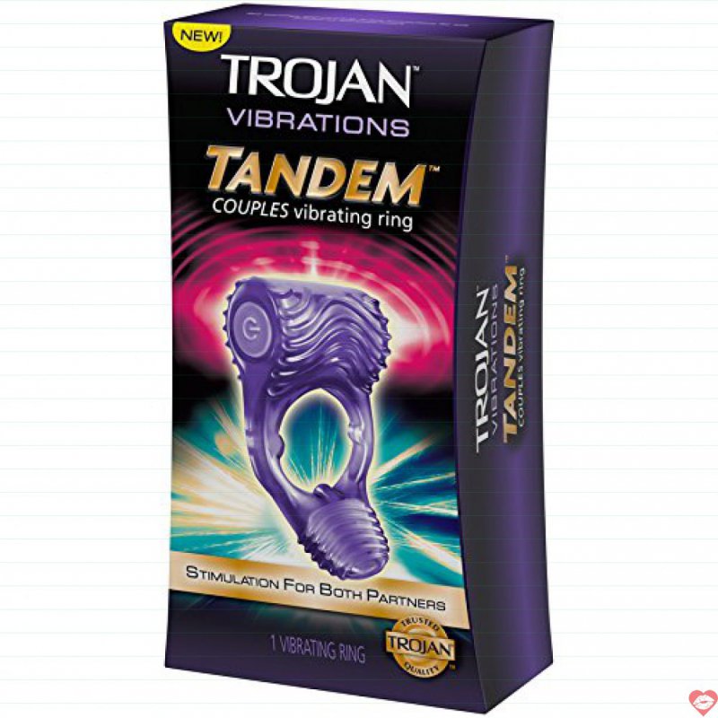 Vòng rung dương vật Trojan TanDem silicon co giãn rung êm dịu 