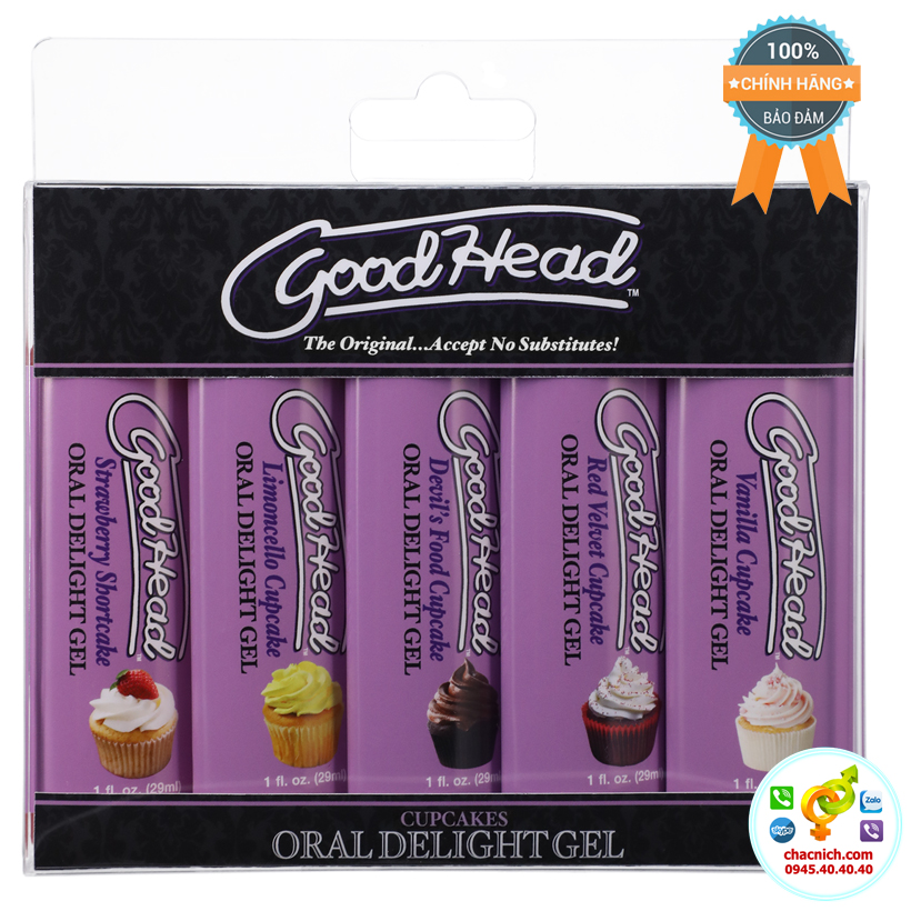  Mua Bộ gel bôi trơn 5 vị kem GoodHead Oral Delight Gel Cupcakes cao cấp