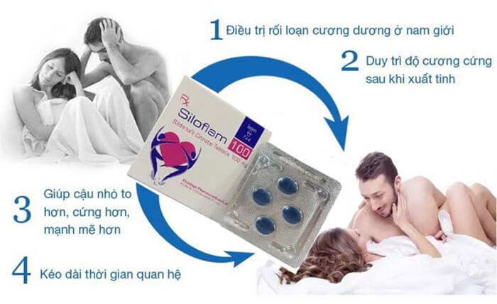  Bán Viên uống SILOFLAM 100MG thuốc cường dương dành cho nam giới trị xuất tinh sớm kéo dài thời gian quan hàng xách tay